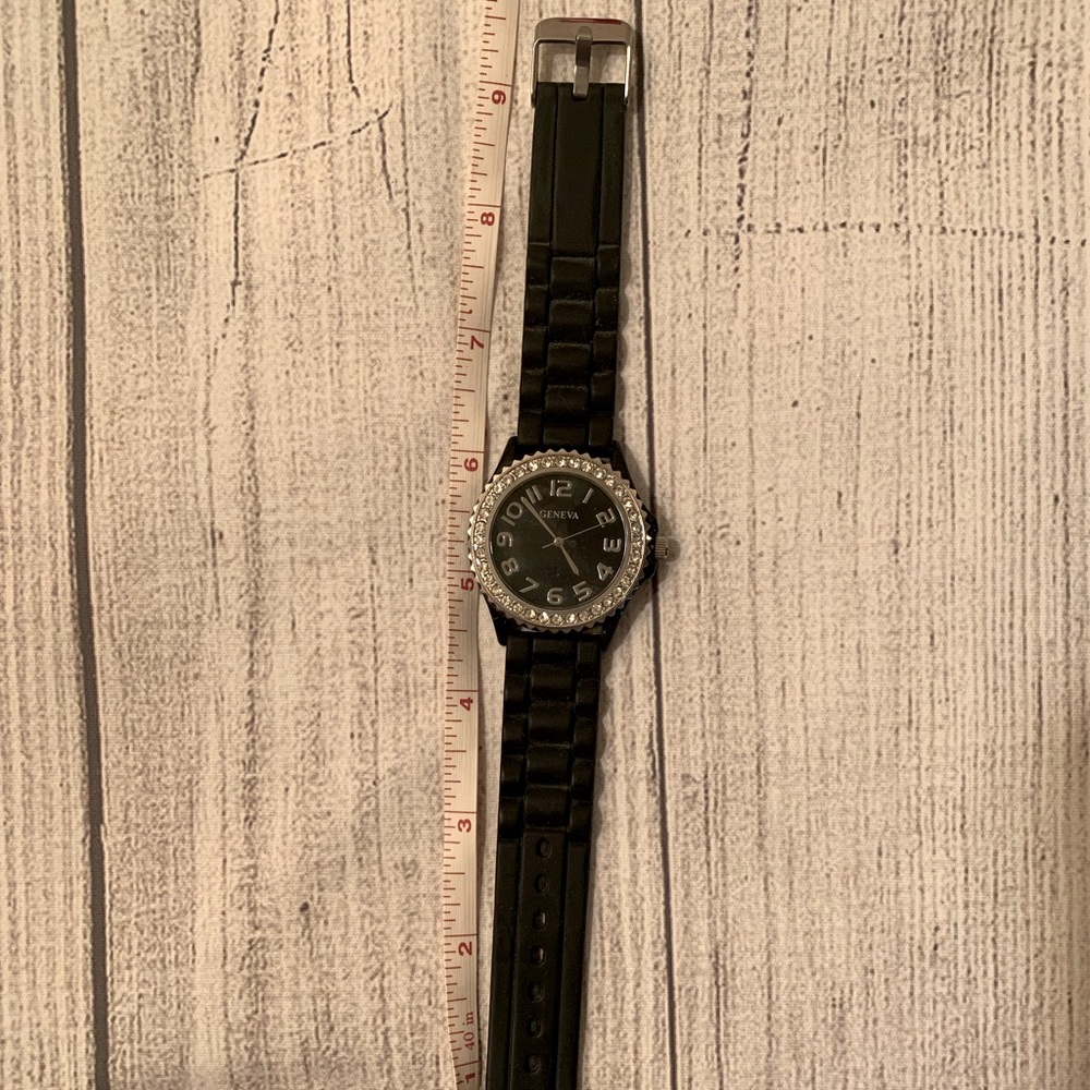 Geneva Black Watch with Sparkle Edging